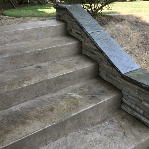 CONCRETE STEPS AND RETAINING WALLS